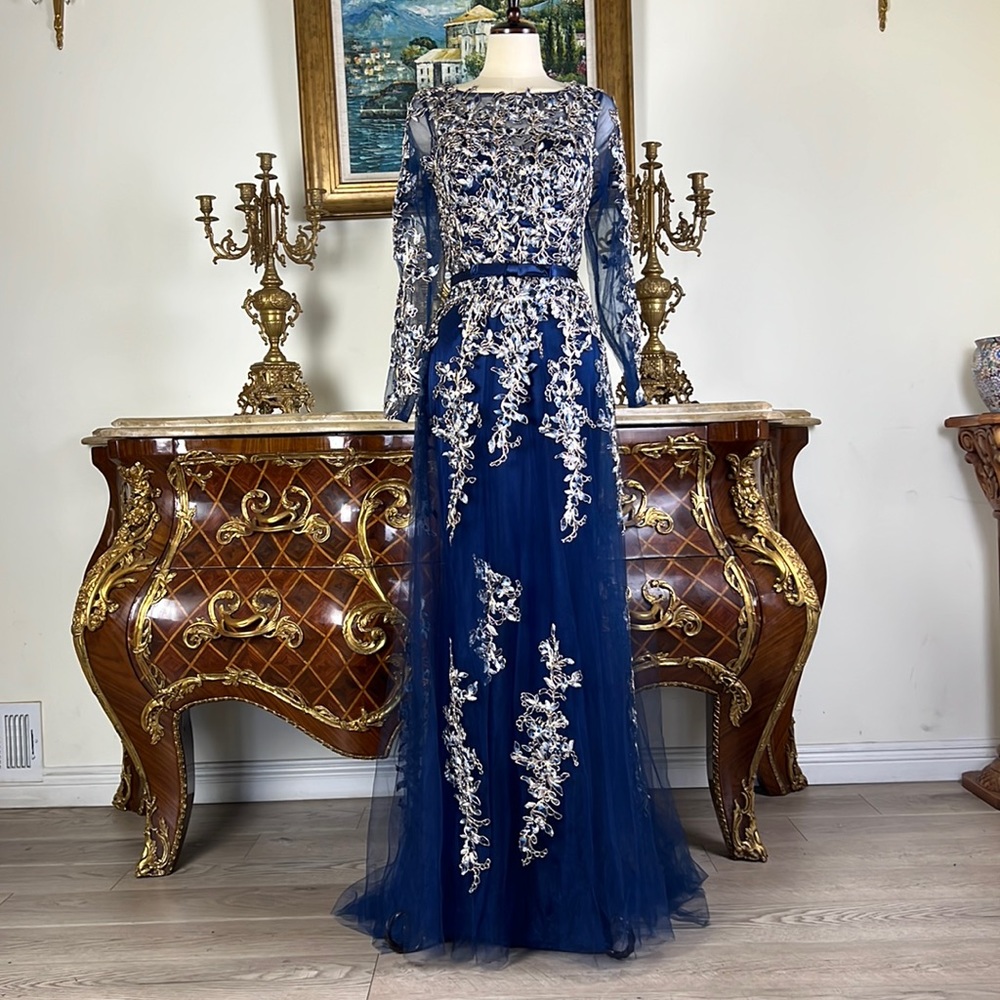 Women’s formal embroidery beaded evening prom dress